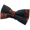 Bowties.jp bd610 Brown Orange Flower Botanical Pattern Bow Tie Bowtie