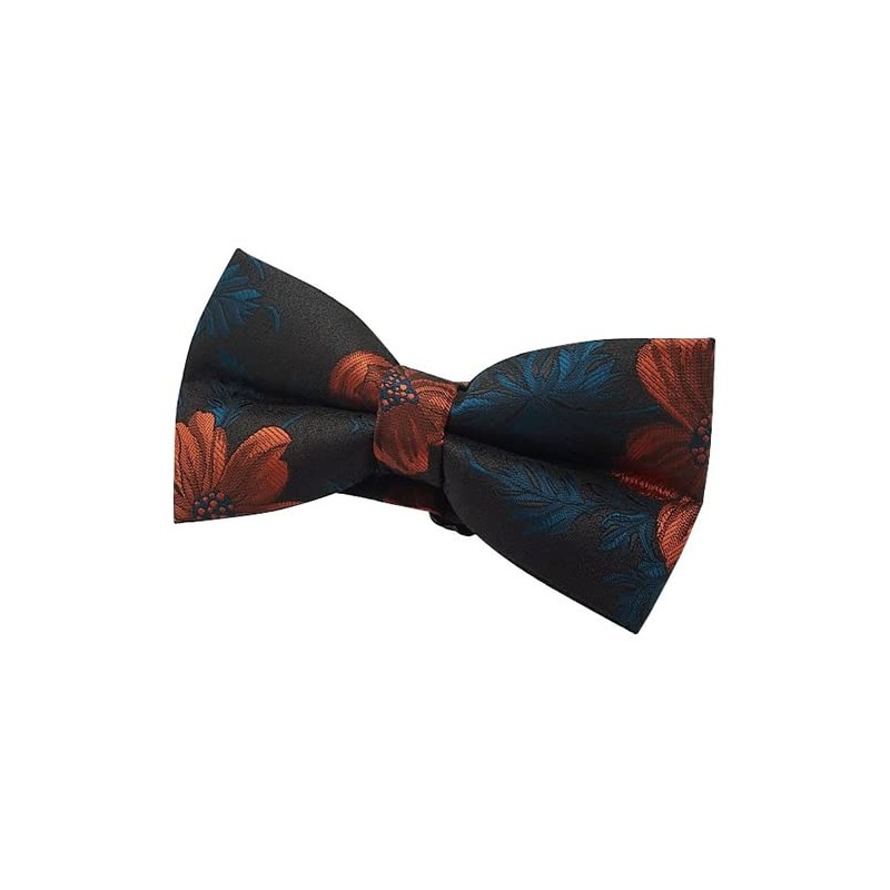 Bowties.jp bd610 Brown Orange Flower Botanical Pattern Bow Tie Bowtie