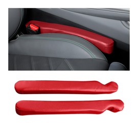 Mandark Car Seat Gap Filler, 2PCS Leather Vehicle Gap Stopper to Fill Between Seat and Console, Automotive Crevice Plug Blocker Accessories from Dropping, Universal for SUV, Sedan, Truck (Red)