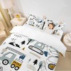 Homemissing Construction Site Digger Duvet Cover Toddler Bedding Set Truck
