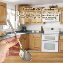 Txhlyx Soup Spoons Bouillon Spoons 18/10 Stainless Steel X-Large Thick Heavy Duty Dishwasher Safe 8.3 Inch Set of 2 (Silver)