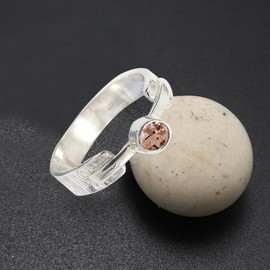 Morganit im Labor gezüchtet Edelstein Band Ring 925 Sterling Silber Ring Männer & Frauen Band Ring Alle Größen Ring Handgefertigt Schmuck TSR1110BC_6 (52 (16.6))