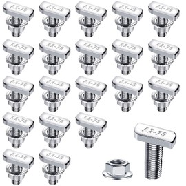 Forbabe Pack of 20 Hammer Head Screws M10 x 25 mm, Stainless Steel T Screws and Flange Nuts M10 for PV Solar Mounting Rails Photovoltaic Greenhouse Screws (10 mm)