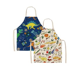 TOZBLEU Children's Aprons Set, 2 Pieces Craft Aprons for Children, Smock for Children, 4-16 Years Children's Apron Painting Apron Children Children Cooking Set Cooking Apron for Crafts Painting Baking