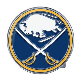 FANMATS 60479 Buffalo Sabres Heavy Duty Aluminum Embossed Color Emblem, Auto Emblem Decal