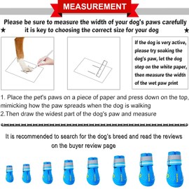 QUMY Dog Shoes for Large Dogs, Medium Dog Boots & Paw Protectors for Winter Snowy Day, Summer Hot Pavement, Waterproof in Rainy Weather, Outdoor Walking, Indoor Hardfloors Anti Slip Sole Blue 3