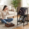 VonDream Conceptual Design Vinyl Record Storage, 2 Tier Black Metal