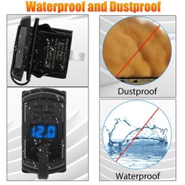 MACHSWON 2 Pcs 12V USB Outlet, Rocker Switch 55W PD Type-C Charger Socket & 36W Quick Charge 3.0 USB Adapter, Waterproof for Car Boat Marine Vehicle Truck Golf Cart RV