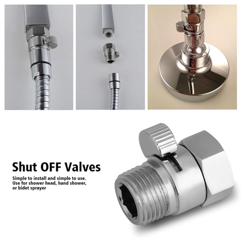 Flow Control Shut-off Valve, G1/2 Solid Brass Water Saving Valve,