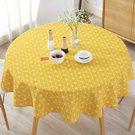 Tablecloths Cotton Linen Round Tablecloth Round Simple Style Twill Table Cover Table Cover for Dining Kitchen Home Tabletop Decoration (Diameter 120cm /47 inch)