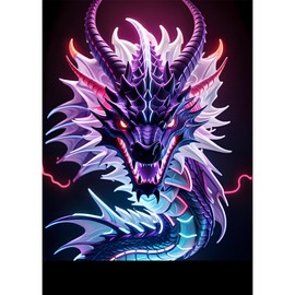 Jawecci Dragon Diamond Painting Kits, 5D DIY Diamond Painting Kits for Adults Beginners, Full Drill Round Dragon Diamond Art Painting Dots Craft Set Gifts 30X40cm
