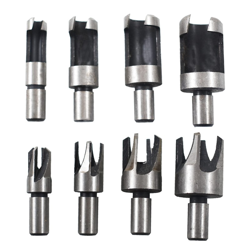 ALL-CARB 8Pcs Wood Plug Cutter Carbon Steel Straight and Taper