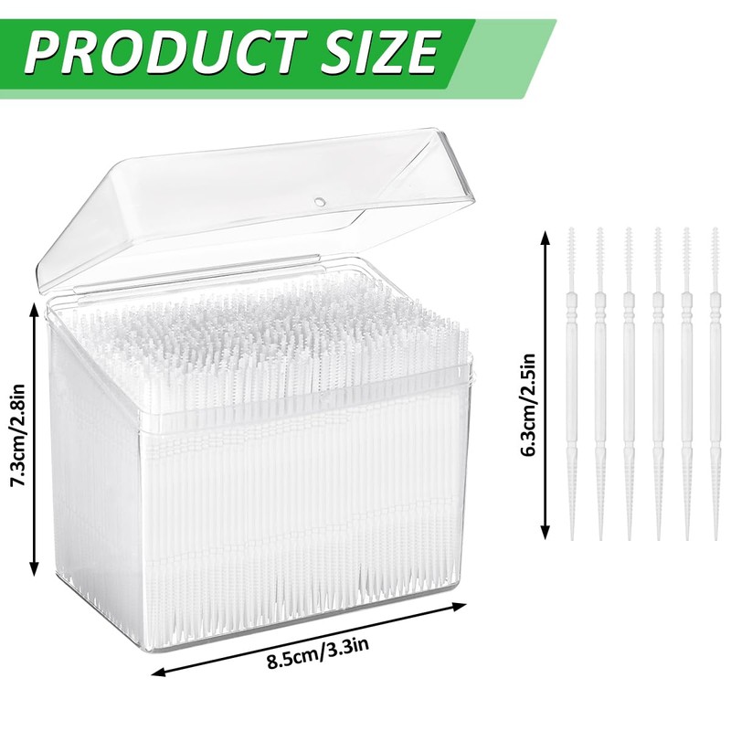 1100Pcs Dental Picks Plastic Toothpick Oral Hygiene 2 Way Interdental