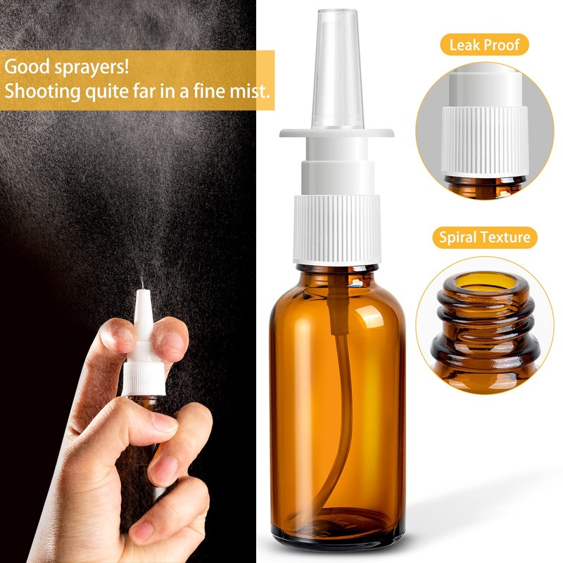 ZHWKMYP 20 Pcs Nasal Spray Bottle, 30ML/1oz 12 Pcs Empty