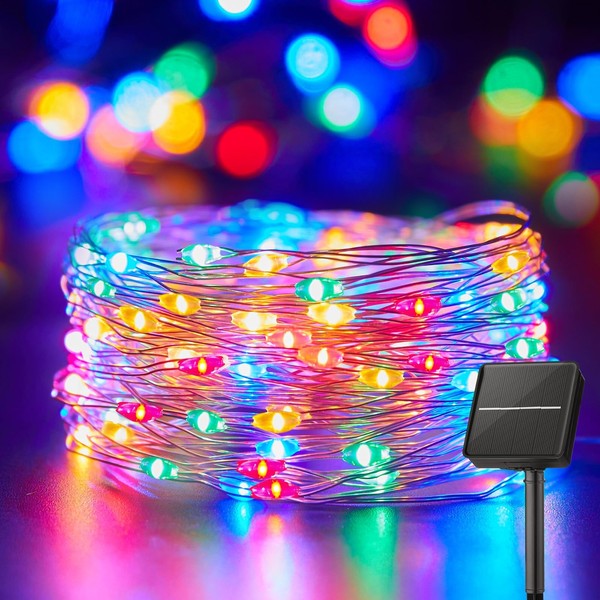 Minetom Solar String Lights for Outside, 33Ft 100 LED Outdoor