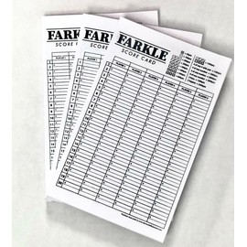 private Farkle Score Card Pad Sheets Dice Game-3 Pads of 100 each(300 Sheets)-Print USA!