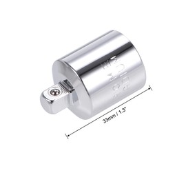 sourcing map 1/2 Inch Drive (F) x 1/4 Inch (M) Socket Reducer, Female to Male