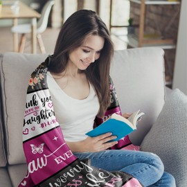 YDAISCU Daughter in Law Birthday Gifts Throw Blanket 60"x 50", Gifts for Daughter in Law Birthday Wedding Mothers Day