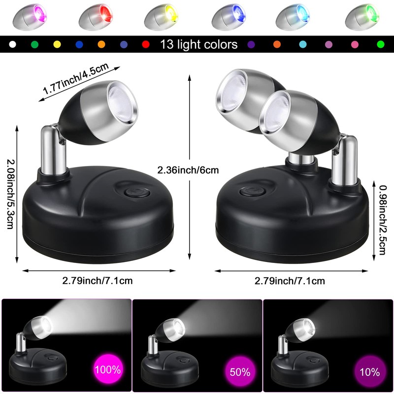 Tuanse 4 Pcs Dual Head RGB Spotlight and 4 Pcs