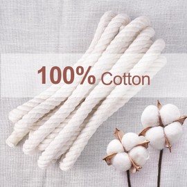 XINSHUNCAN Cotton Rope 20mm 5M,Natural White Thick 4 Strand Twisted Cotton Rope for DIY Craft,Wall Hanging,Plant Hangers,Macrame,Gardening,Knotting Decorative Projects