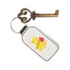 Mr. & Mrs. Panda Rectangular Keyring Chick Hiker, White