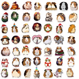 50pcs Guinea Pig Stickers Cute Cartoon Cavy Stickers for Kids Journals,Lovely Aesthetic Vinyl Decals for Teens Laptops Water Bottle Suitcase Skateboard Phone Pad(Cavy)