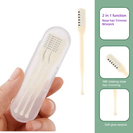 FREHOMEE Manual Nose Hair Trimmer for Man & Woman,Trimmer for Nose,Ear,Moustache Hair,Waterproof,Stainless Steel with Brush,Nasal Clippers (Yellow, 3 Pcs)