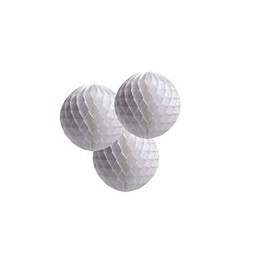 Paper Honeycomb Balls (Pack of 3) Christmas Tree Decorations Birthday Wedding Baby Shower (6" (15cm), White)
