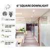 WareLight 6" LED Square Commercial Downlight, 3150 Lumen Max, Wattage