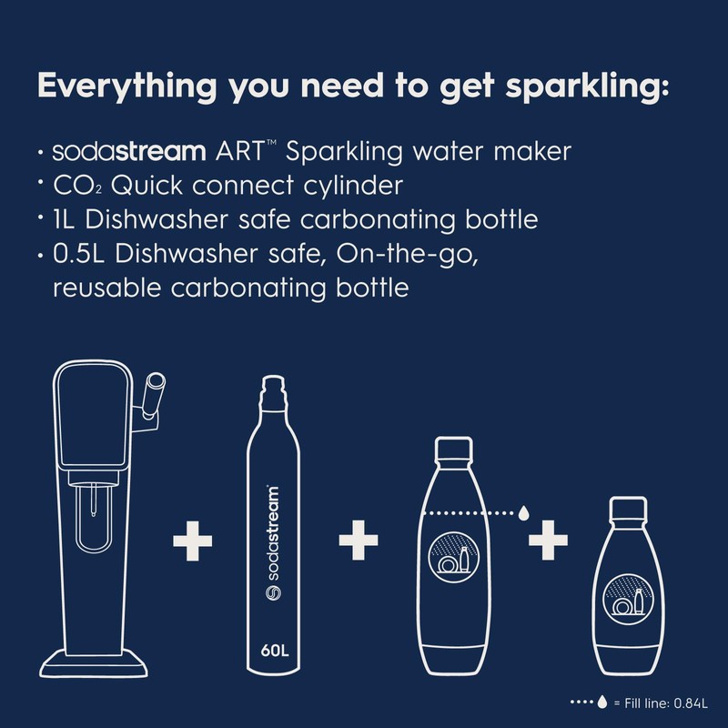SodaStream Art Sparkling Water Maker (Red) with CO2 and Two