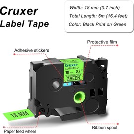 18mm TZe-D41 Compatible with Brother P-Touch TZ-D41 TZeD41 TZD41 Black on Green, Fluorescent Laminated Waterproof Label Tape for PTD600 PT-P710BT PTD400 PT2200 PT550 PT2730VP, 0.7" x 16.4ft,3 Pack