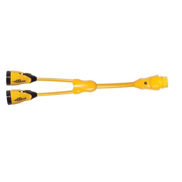 Marinco EEL 30-Amp Male to 2-30-Amp Female Y-Adapter, Yellow