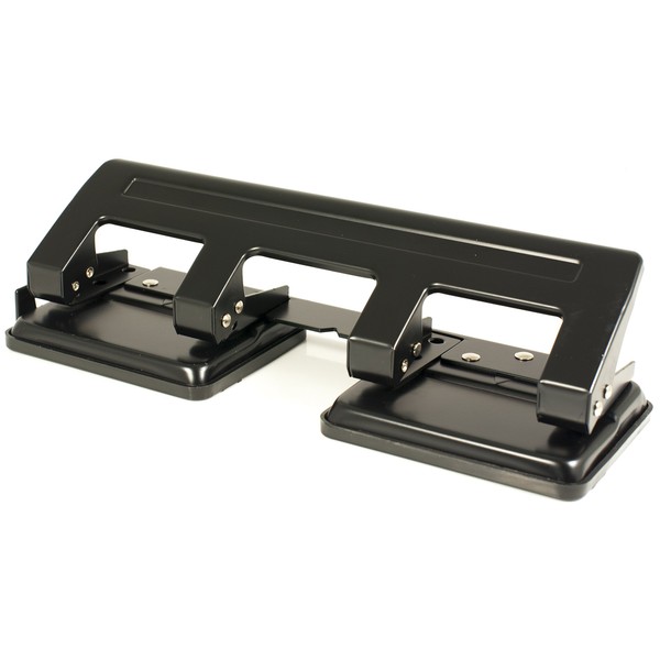 PAVO Premium"20 Sheet Capacity" 4-Hole Puncher with Lock - Black