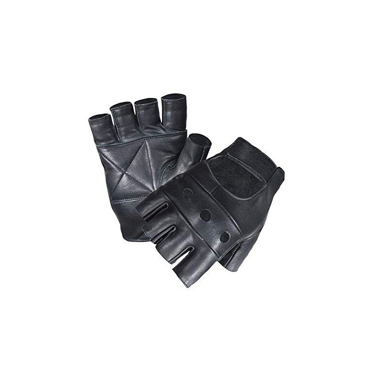 PrimeLeather Quality Real Leather Soft Fingerless Gloves For Weight Training