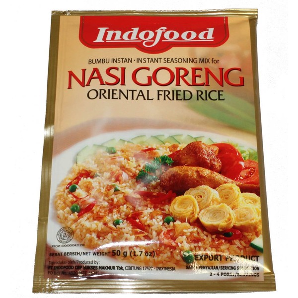 Indofood - Instant Seasoning MIX for - Nasi Goreng - Oriental Fried Rice - 6 x 1.7 Oz. / 50 G - Product of Indonesia