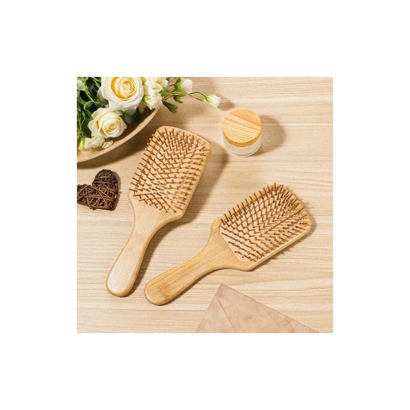 10 cepillos de pelo de bambú para mujeres, 8.46 x