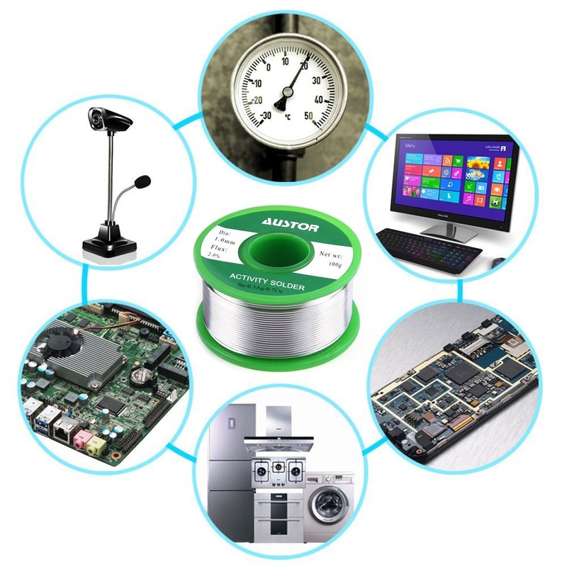 AUSTOR 1.0mm Lead Free Solder Wire with Rosin Core