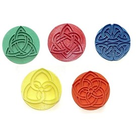 CELTIC KNOT ETERNITY SYMBOLS SET OF 5 COOKIE STAMP EMBOSSERS MADE IN USA PR1616 Multicolor