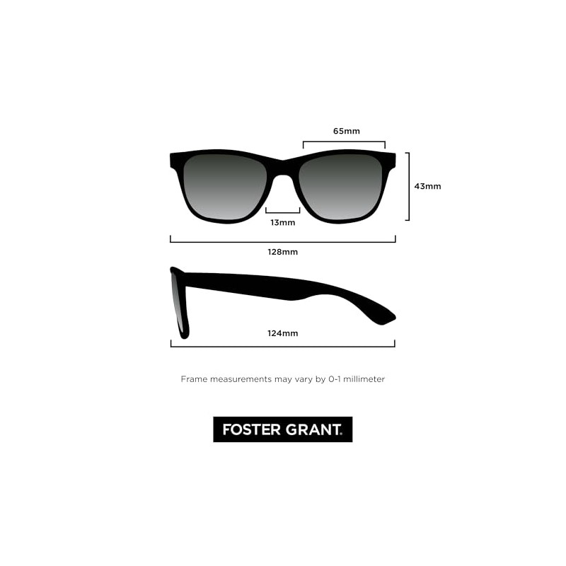 Foster Grant Women's Vera Rectangle Sunglasses, White, 64mm US
