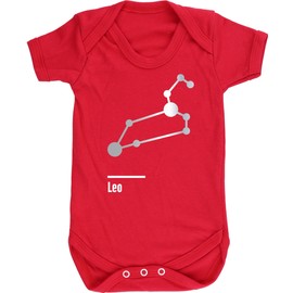 Hippowarehouse Leo Constellation Baby Vest Bodysuit (Short Sleeve) Boys Girls Red