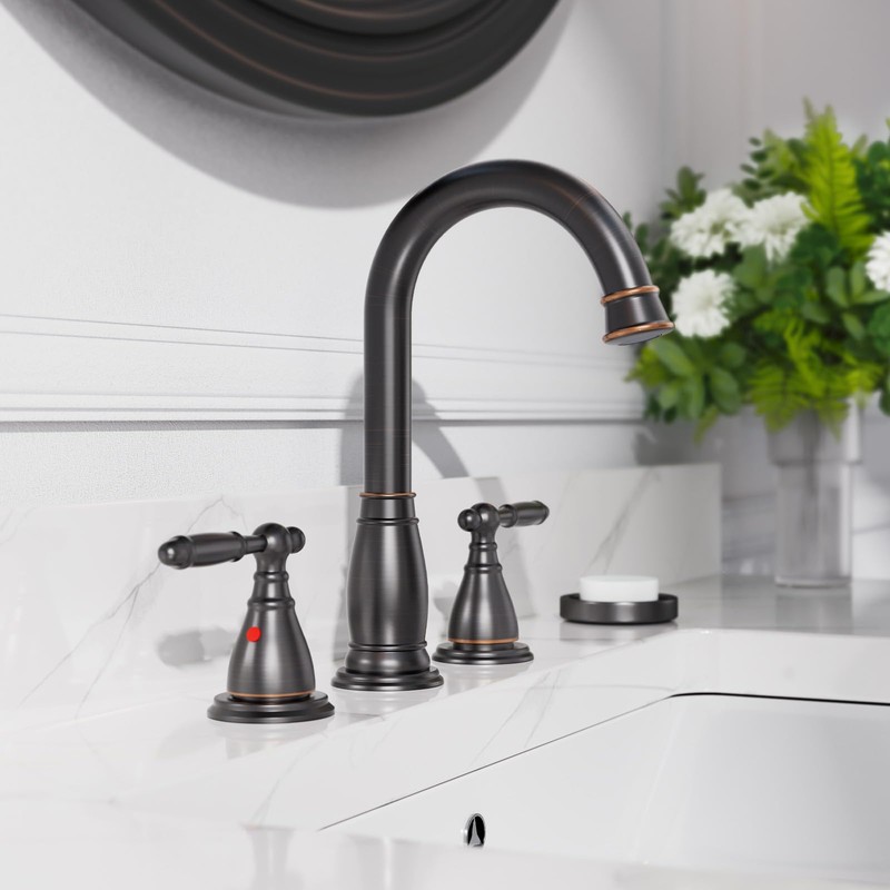 Phiestina 2-Handle 8 Inch 3 Hole Oil Rubbed Bronze Widespread