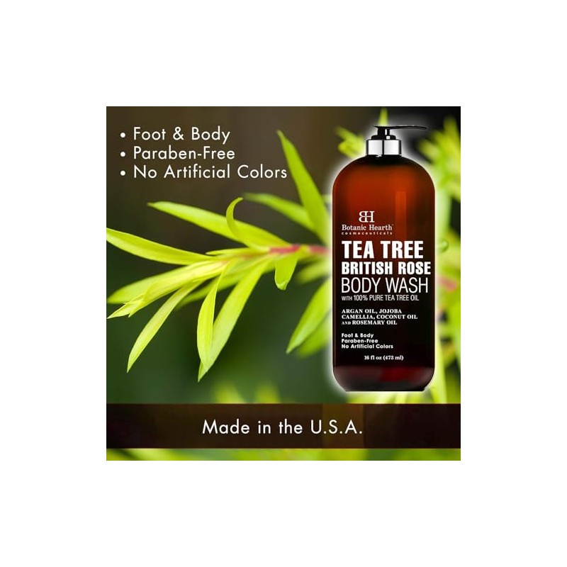 Botanic Hearth- Gel de baño de árbol de té con