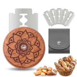 Epritliber UFO Bread Lame Cutter for Homemade Sourdough,Bread Scorer Tool for Sourdough with 5 Blades and Storage Cover,Slashing Tool Bread Cutting Knife for Artisan Bread and Baguette Makers,Lotus
