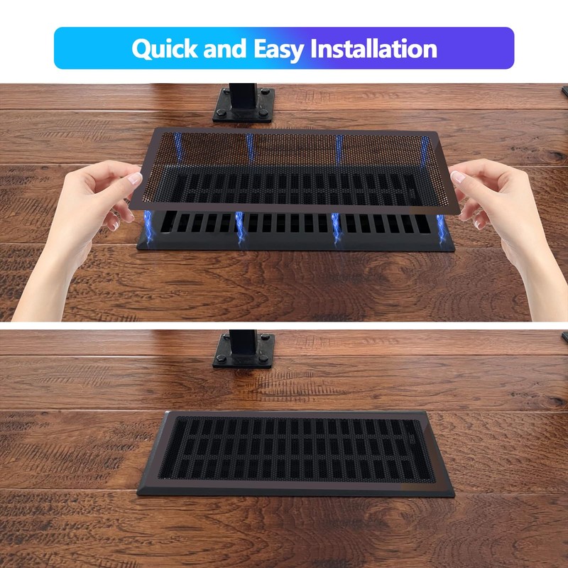 Demiwise 4Pack Magnetic Floor Vent Covers,5.5x12 inch Magnetic Mesh Vent
