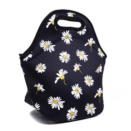 Insulated Neoprene Lunch Bag for Women,Men and Kids, Reusable Soft Lunch Tote for Work School (Sunflower)