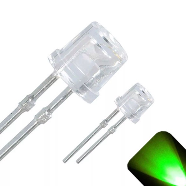 Lighthouse LEDs 50 x LED 3mm Pure Green Ultra Bright
