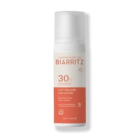 Laboratoires de Biarritz - Sun Lotion SPF30 Organic Certified - Face and Body - Light and Creamy Texture - 100 ml - Made in France