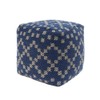 Christopher Knight Home Ophelia Outdoor Cube Pouf, Boho, Blue and