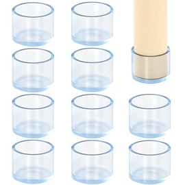 Pack of 10 Castor Cups 38mm Heavy Duty Carpet Protector Cup Clear Round Caster Cups to Protect Wooden Laminate Tiled Floor Furniture Chair Bed Sofa feet and Table Legs, Soft Noise
