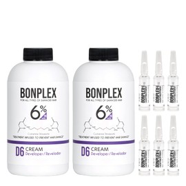 BONPLEX Cream Developer (16.9 oz, 6% VOL 20) 2pcs & 6pcs Set BONPLEX-i Ampoule Hair Repair Treatment